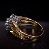 Vintage Ring aus 18 Karat Gelb- und Weißgold mit Diamanten im Brillantschliff, 60er Jahre