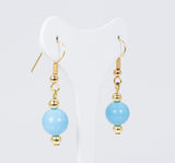 18k yellow gold earrings with turquoise, 70s