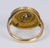 Anello in oro 18k con perla e smalti, fine '800 - Antichità Galliera