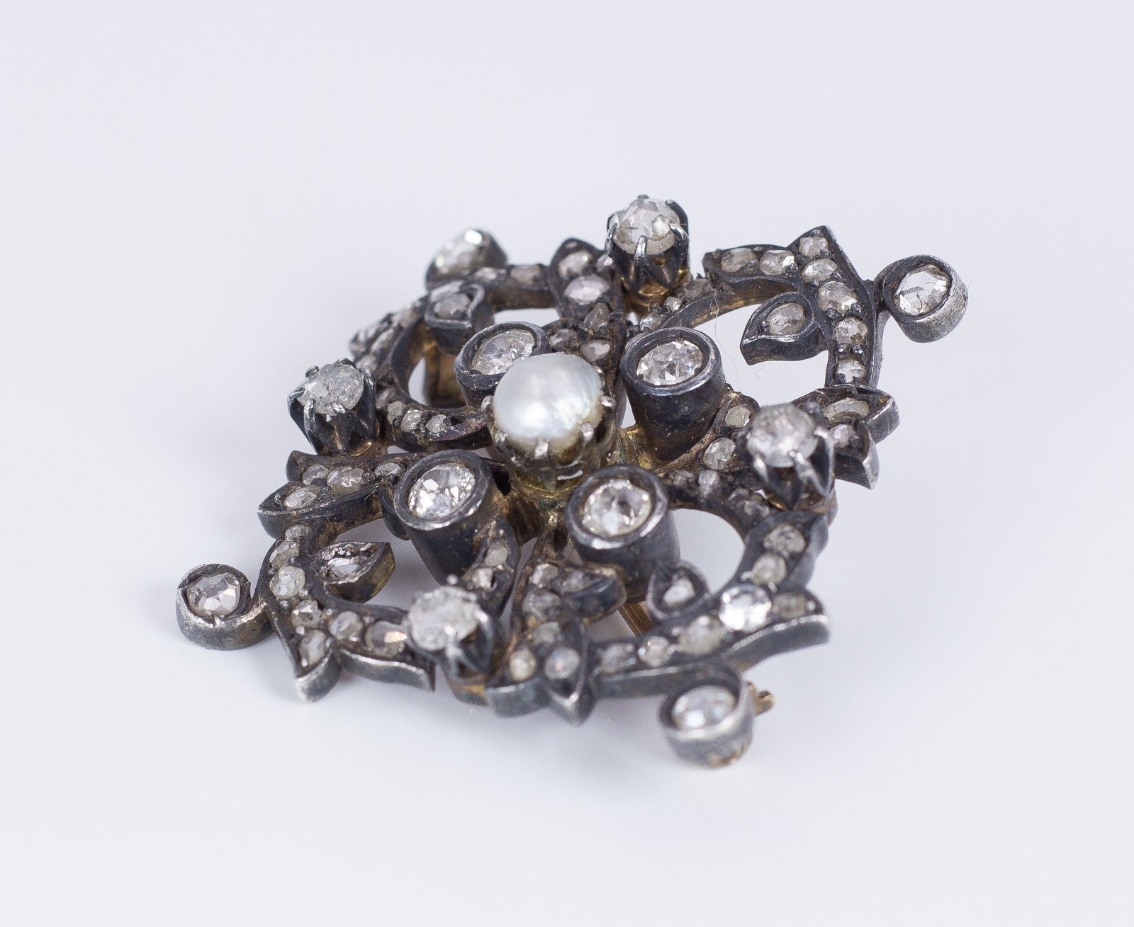 ANCIENNE BROCHE EN argent et or 14 K du XIXe Antique silver & gold brooch EUR 130,00 - PicClick FR