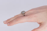 Anello in oro 18k con diamanti taglio rosetta e topazi azzurri , anni 40 - Antichità Galliera