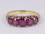 Antique 18k gold ring with garnets, early 900s - Antichità Galliera