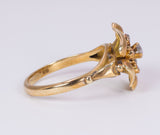 Vintage gold ring with diamond rosettes, 40s - Antichità Galliera