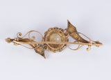 Antike Bourbon Brosche in niedrigem Gold mit Perlen - Antichità Galliera
