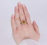 Vintage gold ring with diamond rosettes, 40s - Antichità Galliera