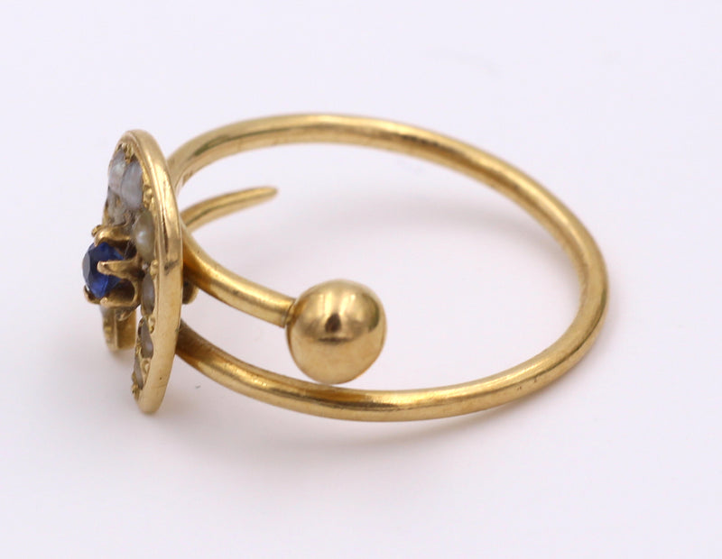 Parure borbonica in oro 14k con spilla, anello e orecchini . Fine '800 - Antichità Galliera