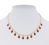 Vintage Halskette aus 14 Karat Gold und Rubinen, 80er Jahre - Antichità Galliera