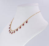 Vintage Halskette aus 14 Karat Gold und Rubinen, 80er Jahre - Antichità Galliera