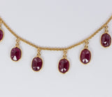 Vintage Halskette aus 14 Karat Gold und Rubinen, 80er Jahre - Antichità Galliera
