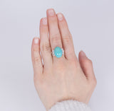 Ring aus 18-karätigem Gold mit Diamanten im Türkis- und Brillantschliff (0,50 ct) - Antichità Galliera