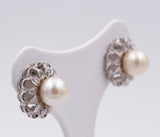 Ohrringe aus Weißgold und Perlen aus den 50er Jahren - Antichità Galliera