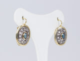 Ohrringe aus 18 Karat Gold mit Saphiren und Diamantrosetten, - Antichità Galliera