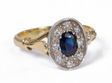 Vintage ring in 18k gold with sapphire and diamonds, 50s - Antichità Galliera