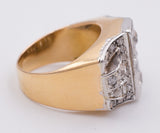 Gold- und Silberring mit Diamantrosetten, 30er Jahre - Antichità Galliera