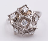 Anello in oro bianco con diamanti taglio brillante. 1950/1960 - Antichità Galliera