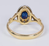 Vintage ring in 18k gold with sapphire and diamonds, 50s - Antichità Galliera
