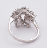 Vintage 18 Karat Weißgold Ring mit Diamanten im Brillantschliff, 50er / 60er Jahre - Antichità Galliera