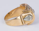 Antiker Art Decò Ring aus 18 Karat Gold mit altem Diamanten im Minenschliff, 30er / 40er Jahre - Antichità Galliera