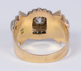 Antiker Art Decò Ring aus 18 Karat Gold mit altem Diamanten im Minenschliff, 30er / 40er Jahre - Antichità Galliera