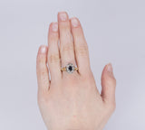 Vintage ring in 18k gold with sapphire and diamonds, 50s - Antichità Galliera