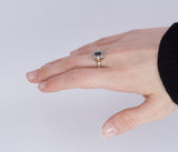 Vintage ring in 18k gold with sapphire and diamonds, 50s - Antichità Galliera