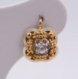 Gold earrings with colorless stone, early 900s - Antichità Galliera