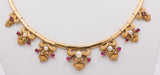 Halskette aus 18 Karat Gold mit Perlen und Rubinen, 60er Jahre - Antichità Galliera