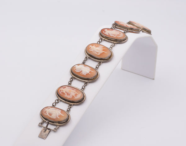 Bracciale in argento con cammei , fine '800 - Antichità Galliera