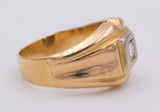 Gold men's ring with brilliant cut diamond, circa 1940 - Antichità Galliera