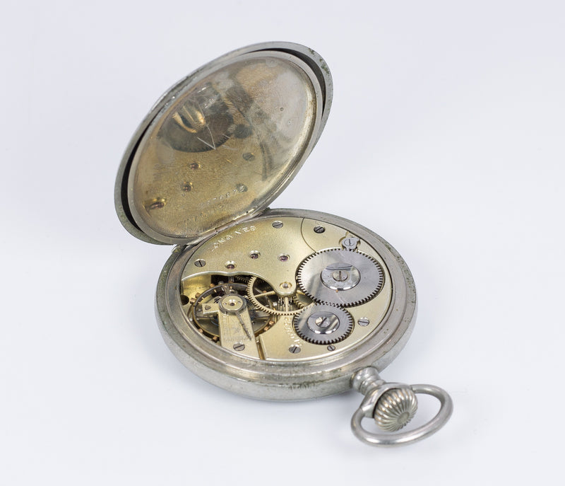 Orologio da tasca Longines in acciaio, 1911 - Antichità Galliera