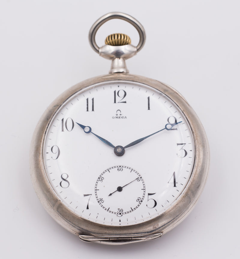 Omega pocket watch in silver, early 1900s – Antichità Galliera