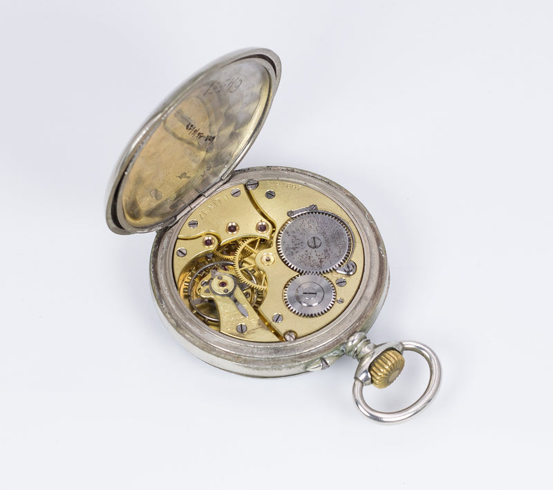 Orologio da tasca Zenith in acciaio , primi del '900 - Antichità Galliera