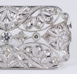 Antique Art Decò brooch in platinum with brilliant cut diamonds and rosettes - Antichità Galliera