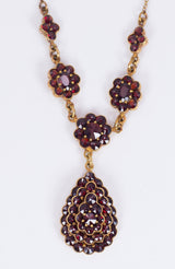 Vintage Halskette aus 18 Karat Gold mit Granaten, 50er Jahre - Antichità Galliera