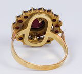 Vintage Ring aus 18 Karat Gold mit Granaten, 50er Jahre - Antichità Galliera
