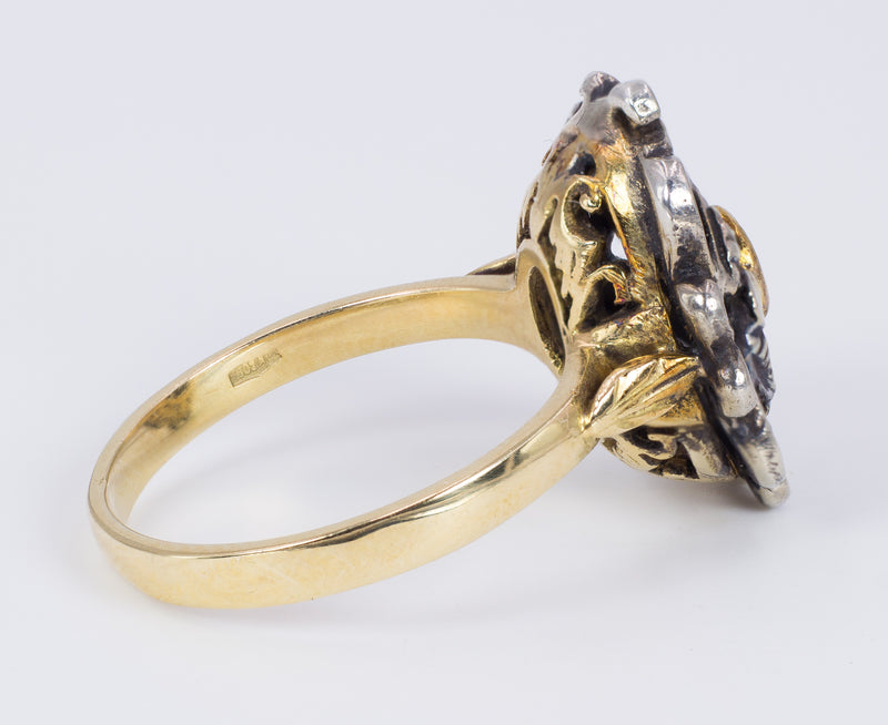 Anello in oro 18k e argento con topazio, anni 40 - Antichità Galliera