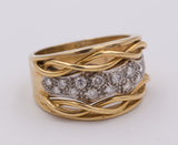 Vintage Goldring mit Diamanten im Brillantschliff