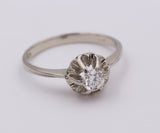White gold solitaire ring with brilliant cut diamond