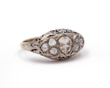 Antiker Gold- und Silberring mit rosa Diamanten im Coronè-Schliff, Anfang des 900. Jahrhunderts