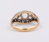 Antiker Gold- und Silberring mit rosa Diamanten im Coronè-Schliff, Anfang des 900. Jahrhunderts