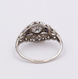 Art Decò Ring aus Weißgold mit Diamanten