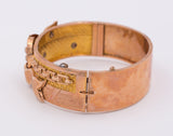 Antikes starres Bourbon-Armband aus 9 Karat Gold mit Perlen