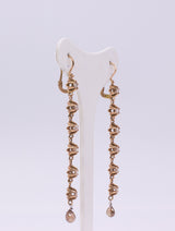 Antike Ohrringe aus 18 Karat Gold mit Diamantrosetten und Briolettdiamanten, Anfang des 900. Jahrhunderts - Antichità Galliera
