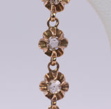 Antique 18k gold earrings with diamond rosettes and briolette diamond, early 900s - Antichità Galliera