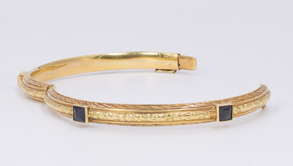Bracciale antico in oro 18k con zaffiri , fine '800 - Antichità Galliera