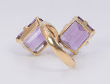 Vintage 18 Karat Goldring mit Amethysten, 50er Jahre - Antichità Galliera