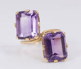 Vintage 18 Karat Goldring mit Amethysten, 50er Jahre - Antichità Galliera