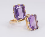 Vintage 18 Karat Goldring mit Amethysten, 50er Jahre - Antichità Galliera