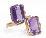 Vintage 18 Karat Goldring mit Amethysten, 50er Jahre - Antichità Galliera