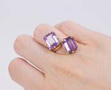 Vintage 18 Karat Goldring mit Amethysten, 50er Jahre - Antichità Galliera